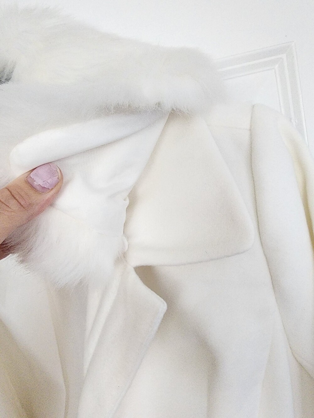 ELOQUII White Faux Fur Collar Long Coat Women’s Size 14 NWT - Picture 12 of 16